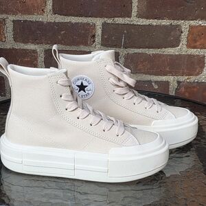Converse Cream Canvas High-Top Sneakers